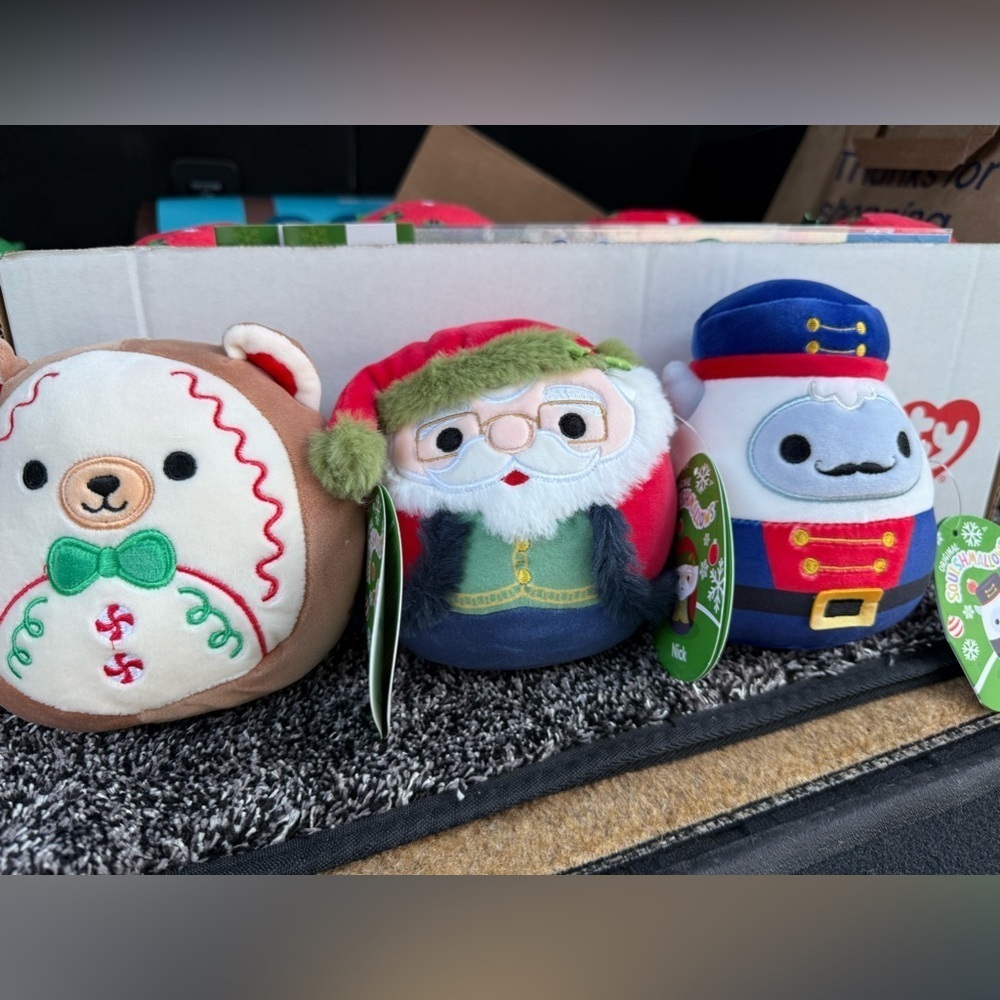 Squishmallows Holiday Plush Set - Santa, Bear, Nutcracker Christmas Brand New